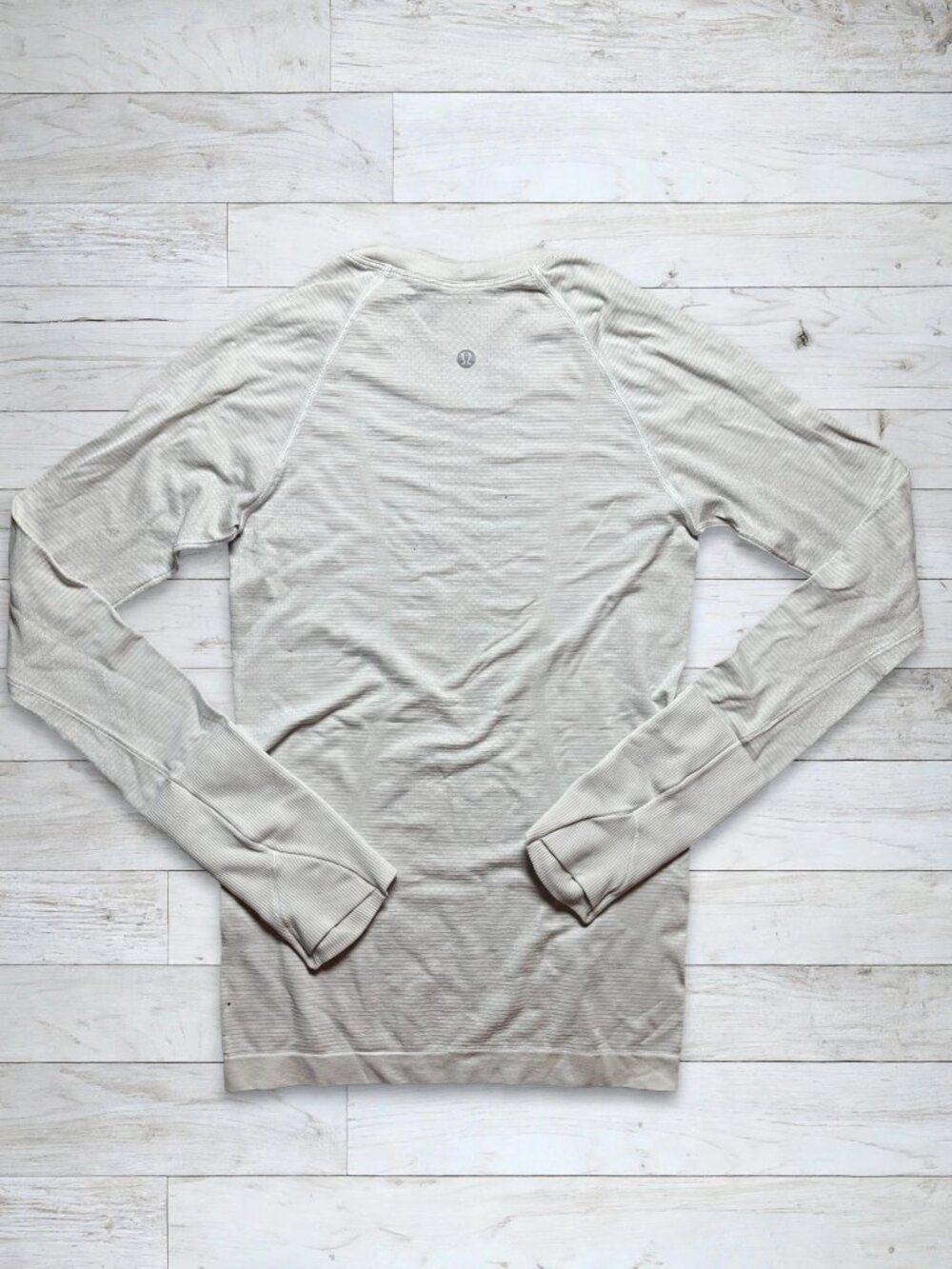 Lululemon Swiftly Tech Long Sleeve White Light Gray Size 4 - Picture 4 of 5